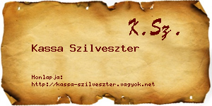Kassa Szilveszter névjegykártya