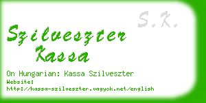 szilveszter kassa business card